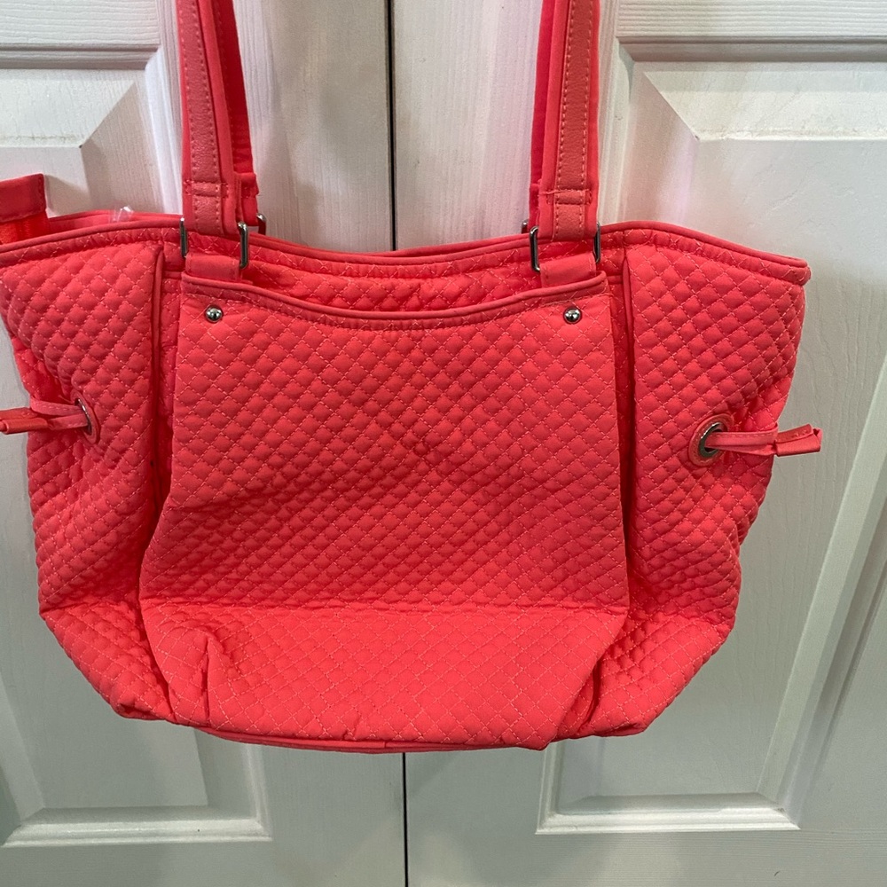Vera Bradley Iconic Glenna Satchel, CORAL Reef - Picture 3 of 7